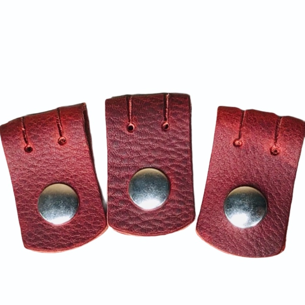 3 pack cord holder / charging cable organizer handcrafted red leather